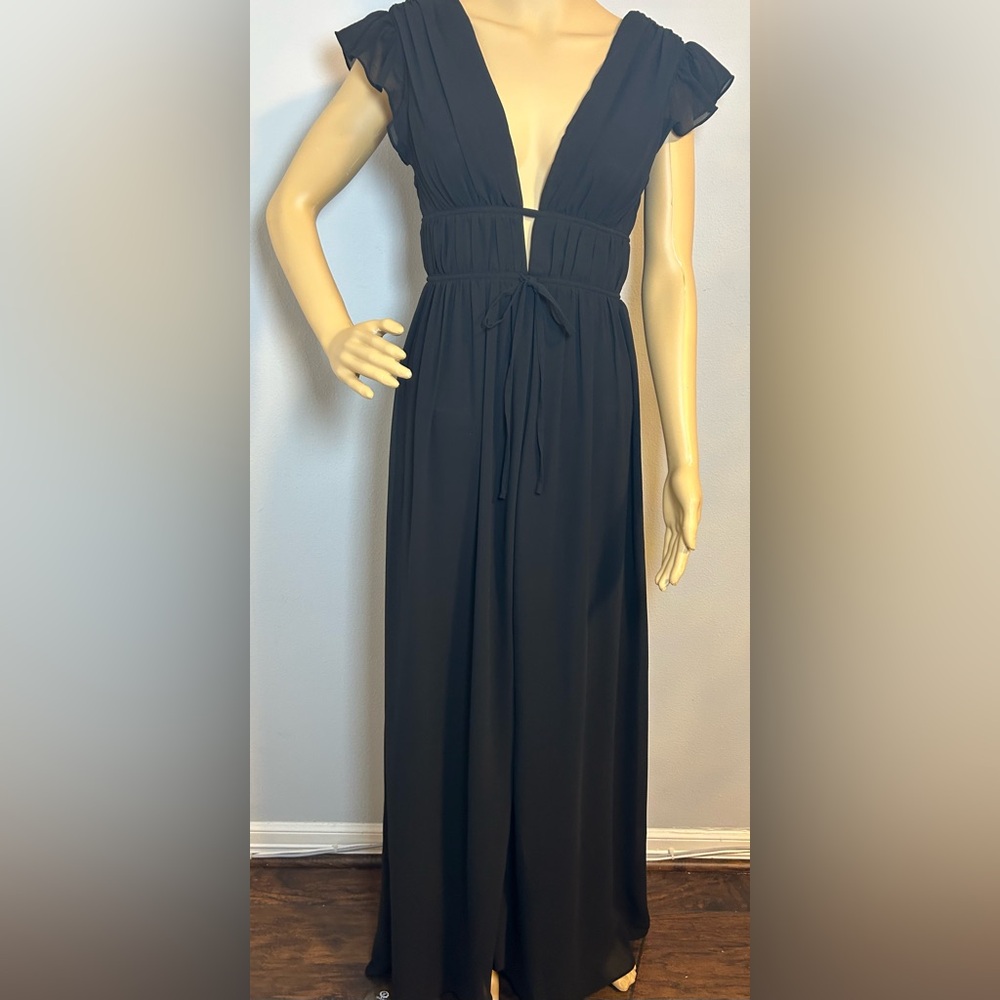 Lulus I'm All Yours Black Ruffled Maxi Dress Size Small New NWT - Picture 3 of 17